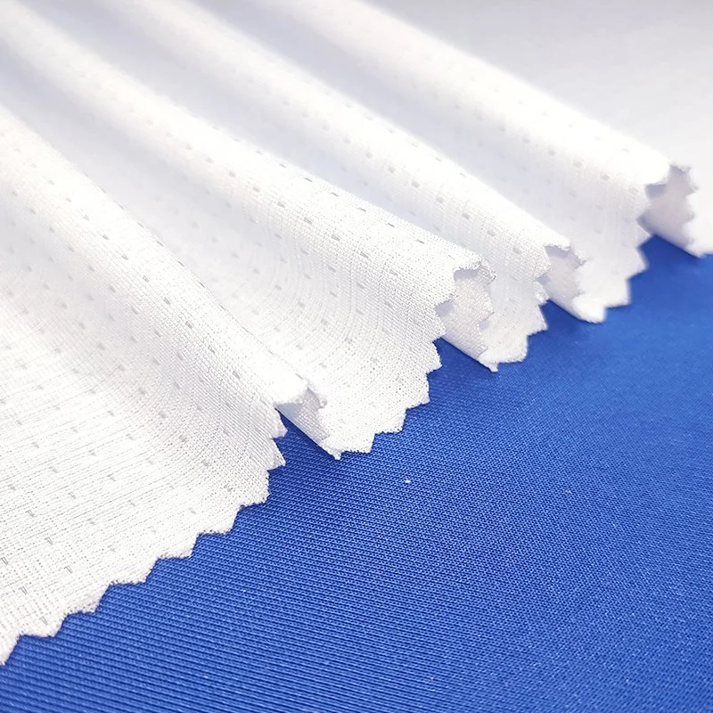 White 100% Polyester Sports Mesh Knitted Fabric for T-Shirt Sportswear Sublimation