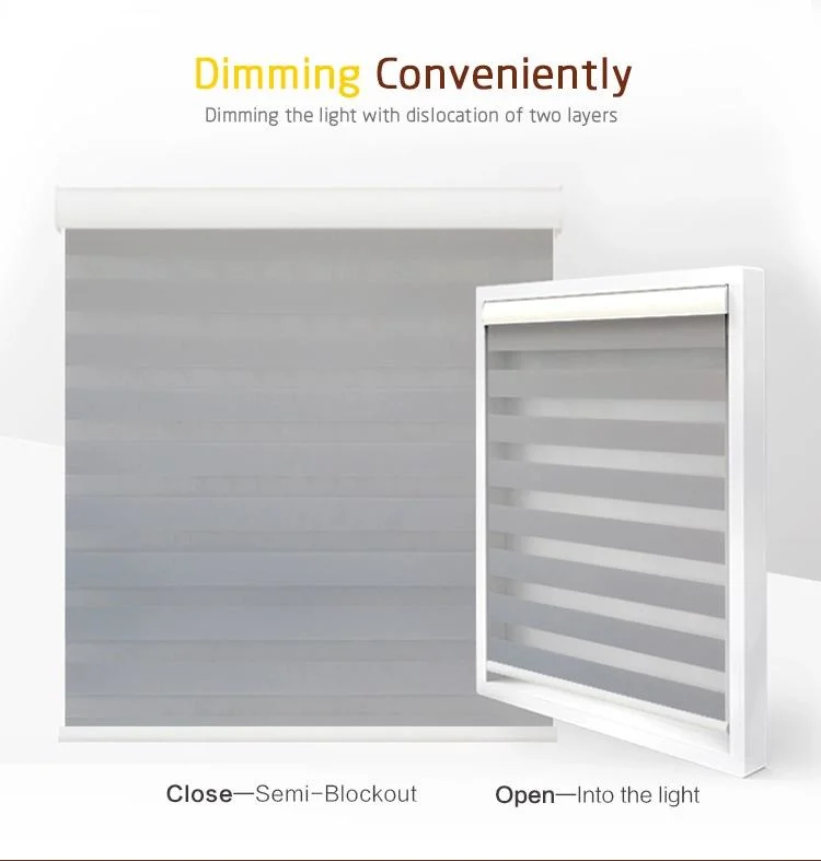 Grey Mildew Proof PVC Sunscreen Zebra Blinds Fabric