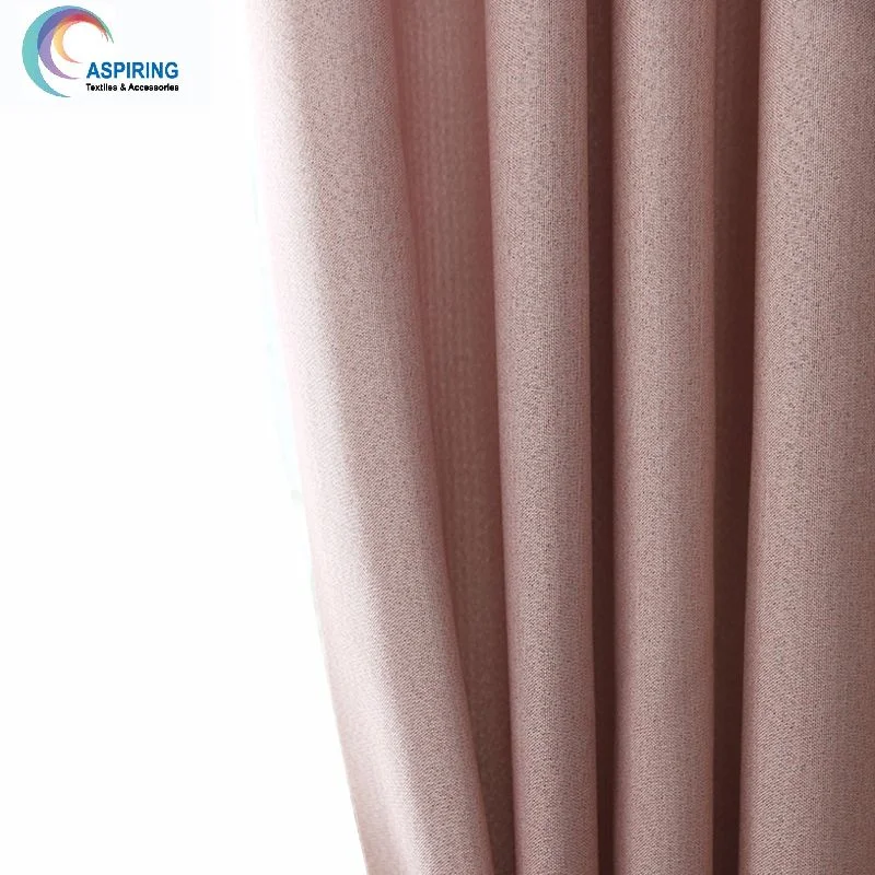 100% Polyester Linen Fabric Look Blackout Fabric for Curtain