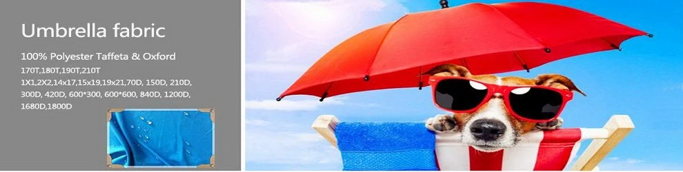 PU Coated 100% Polyester Woven 300*300d Sunshade Umbrella Fabric with Anti UV