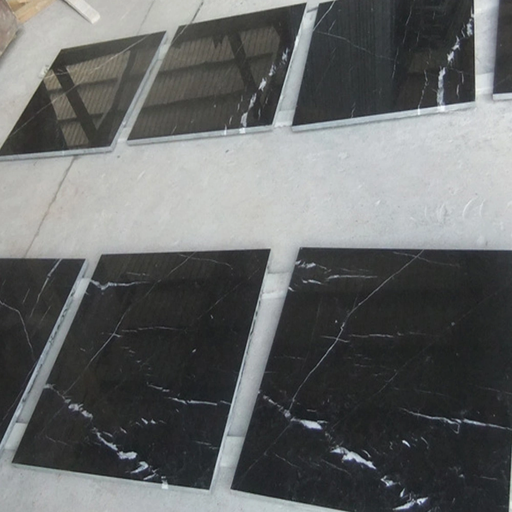 Wholesale Living Room White Black Natural Marble Tiles Polished Floor and Wall Marble Slabs