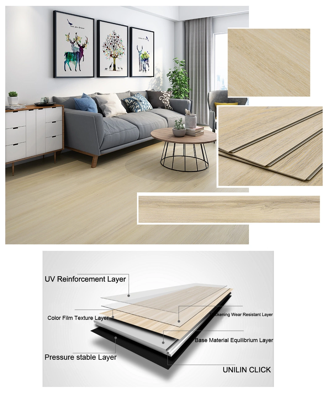 China Non-Slip Wood Texture Plastic Plank Ceramic Floor Vinyl Tile