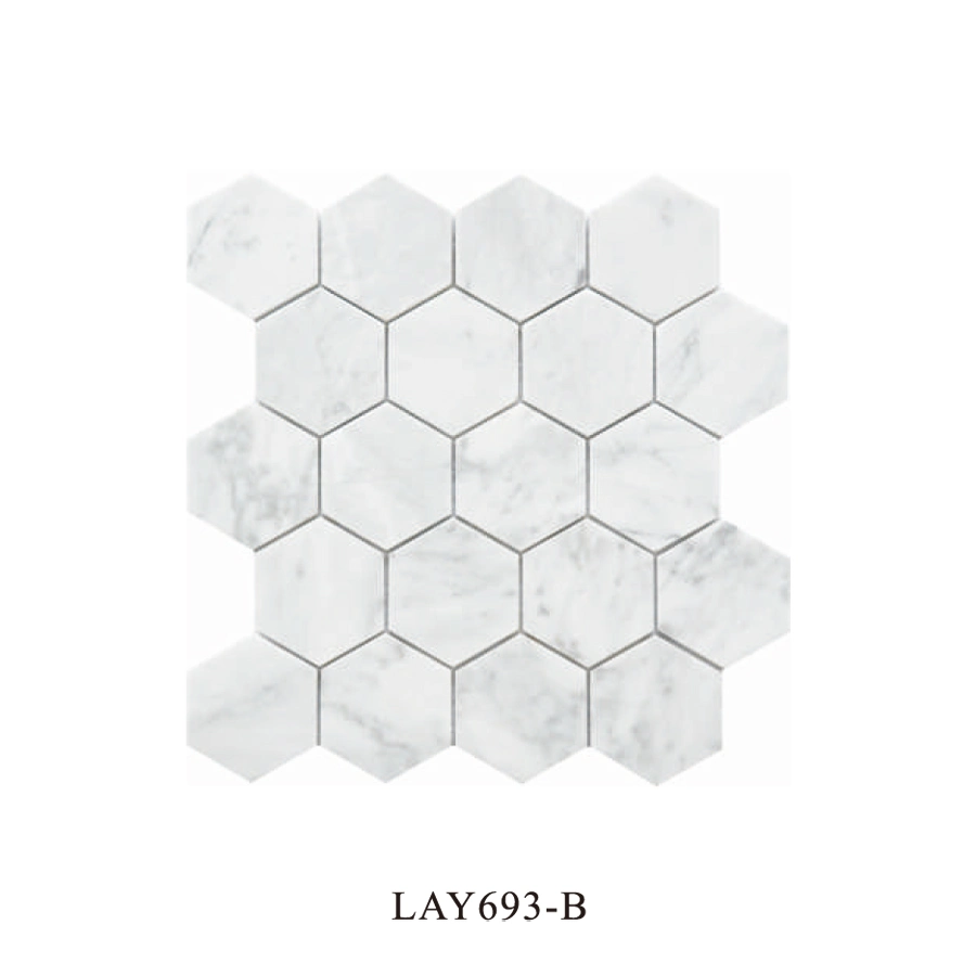 Home Restaurant Hotel Project Grey Marble Hexagon Mosaic Bathroom Tile