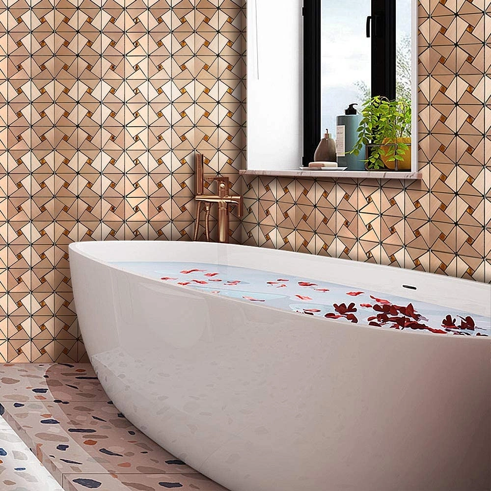 Wall Decor Aluminum Surface Metal Mosaic Tiles Sticker