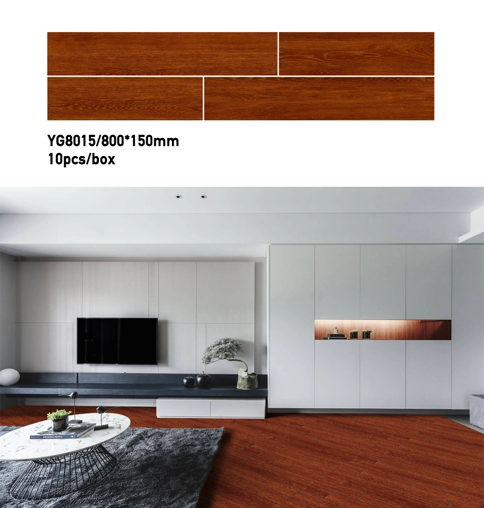 Foshan Wood Look Ceramic Flooring Tile for Home Decoration (800*150mm)