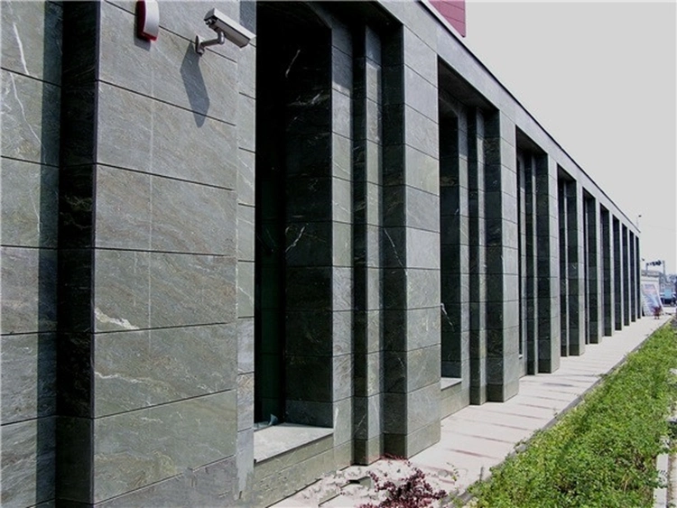 China Green Spray Wave Granite Tiles Building Wall Cladding Panel, Interior Building Walling Tiles