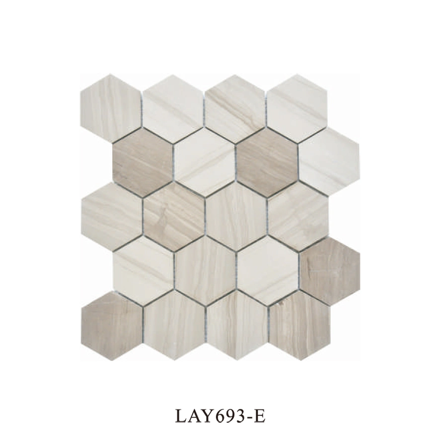 Home Restaurant Hotel Project Grey Marble Hexagon Mosaic Bathroom Tile