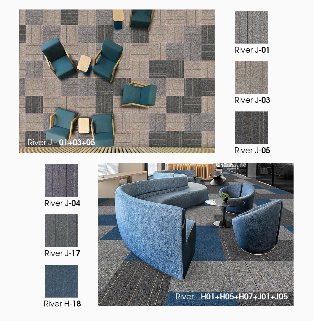 Polypropylene Floor Commercial Living Room Square Tiled Carpets