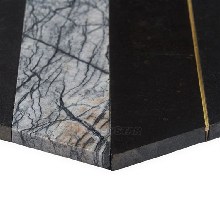 Newstar Modern Bathroom Walls Black Marble Hexagon Tile Marble Kitchen Walls Tiles