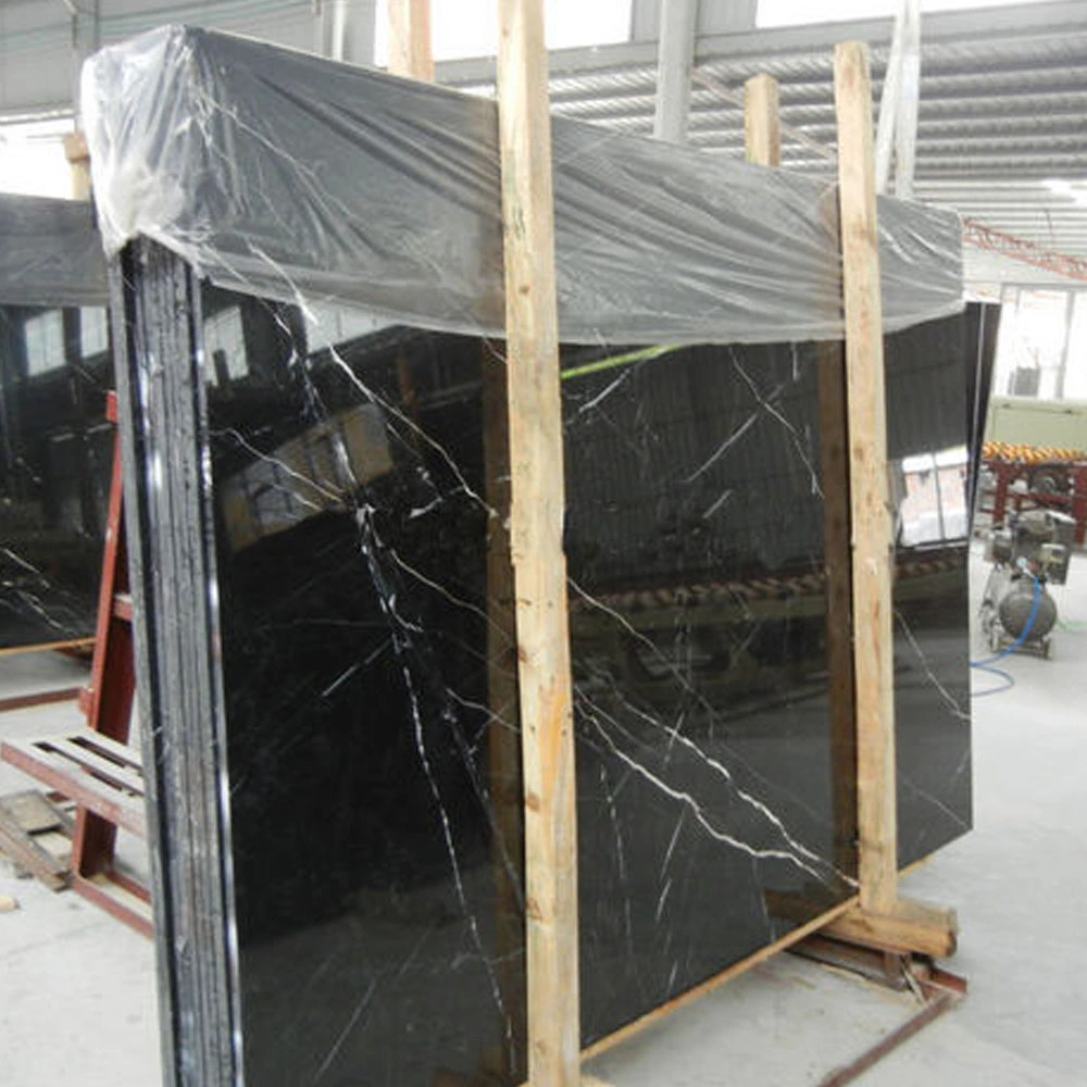 Wholesale Living Room White Black Natural Marble Tiles Polished Floor and Wall Marble Slabs