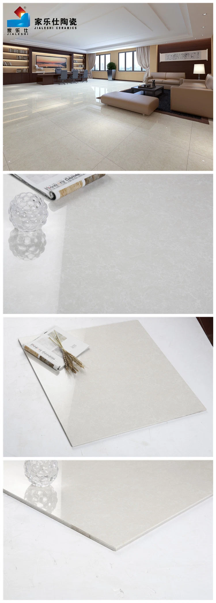 Foshan Factory Floor Tile Polished Porcelain Tile White Color Cheap Price