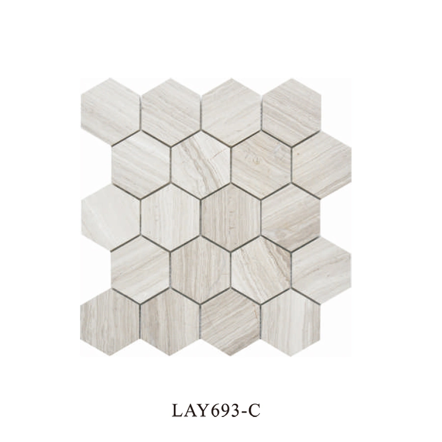 Home Restaurant Hotel Project Grey Marble Hexagon Mosaic Bathroom Tile