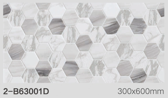 New Design Interior Wall Tile 300X600 White Hexagon Look Bathroom Tile