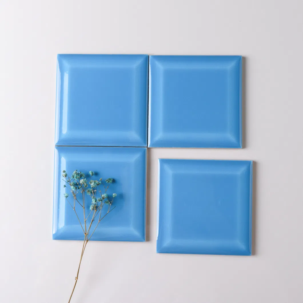 100X100mm Sky Blue Square Wall Tiles Kindergarten Decorative Wall Tiles/Commercial Tiles