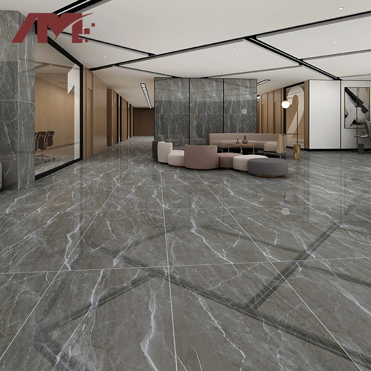 Porcelanato Glazed Tile Marble Look Glossy Porcelain Tile Building Material