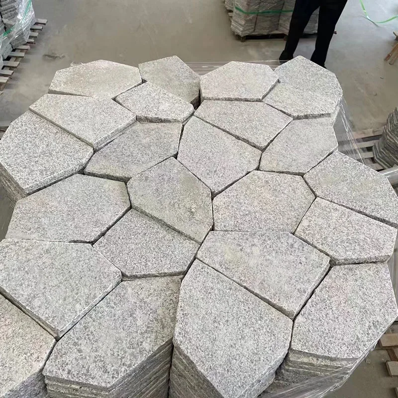 Outdoor G655 White Granite Flamed Pavers Granite Paving Cube Stone for Outside Tiles