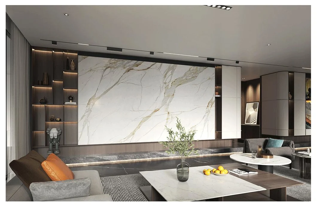 The Newest Large Polished Slab Tiles Grey Marble Glazed Glossy 600X1200mm Extra Big Slab Floor and Wall Porcelain Tiles