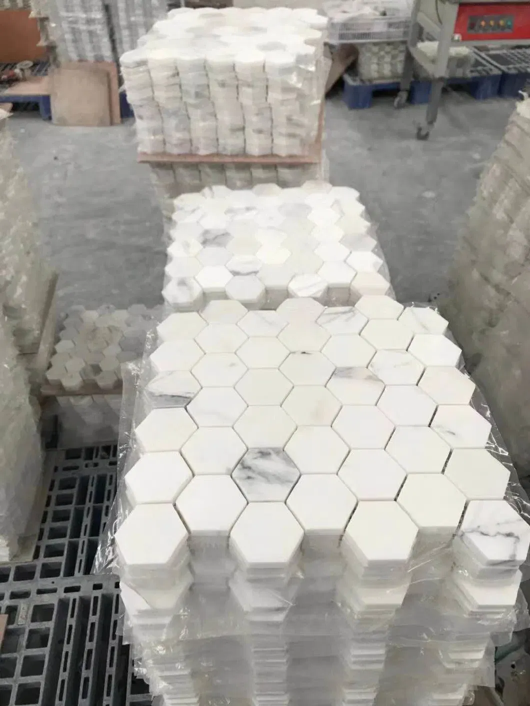 Carrara White Marble Mosaic Tiles Hexagonal Pattern/Marble Mosaic Tiles/Stone Mosaics