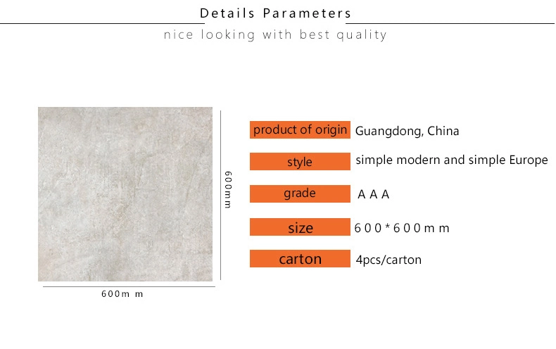 Foshan Factory Newest Cement Design Six Face Ceramic Floor Tile for Airport