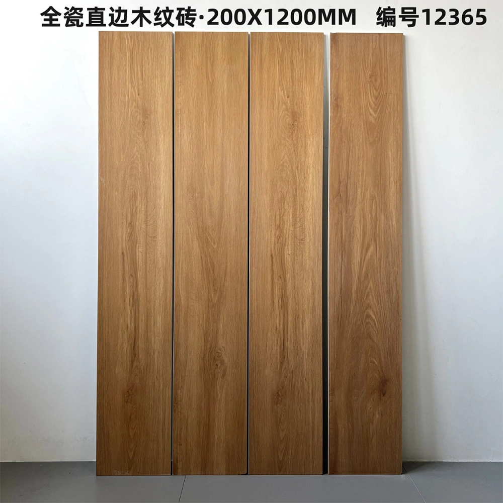 Chinese Style Living Room Interior Wood Floor Rustic Porcelain Tile 150X900mm