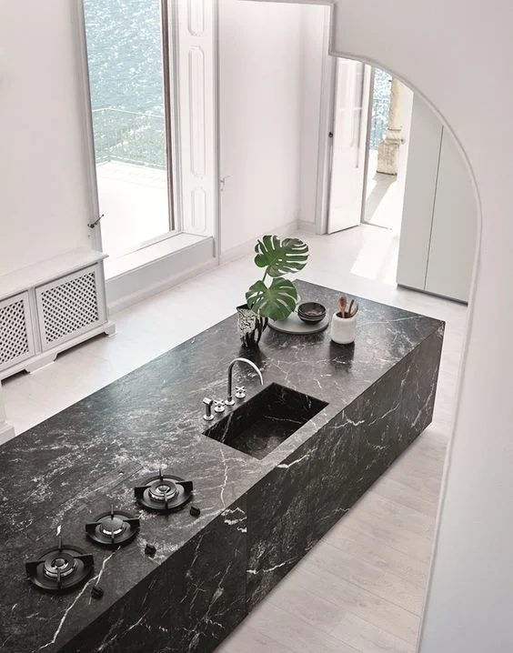 Artificial Quartz Calacatta Black Quartz Slab for Bathroom Countertop