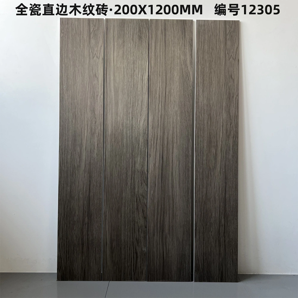 Chinese Style Living Room Interior Wood Floor Rustic Porcelain Tile 150X900mm