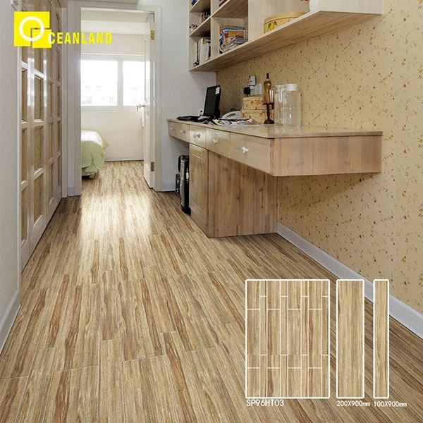 Vitrified Customizable Polished Wear-Resistant Natural Wood Ceramic Tile