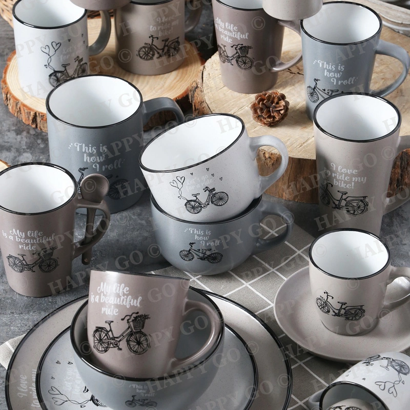 Stoneware Silk Screen on Glaze Mugs and Bowls