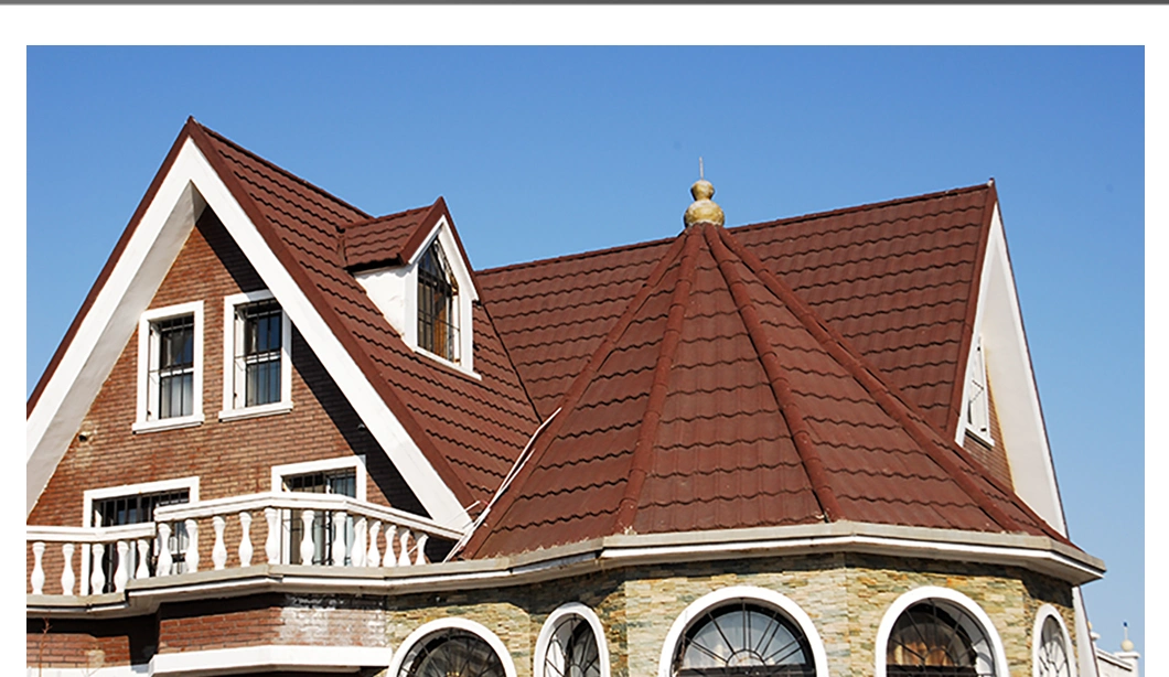 New Zealand Quality Standard Chinese Natural Stone Coated Metal Roof Tiles Factory in Guangzhou