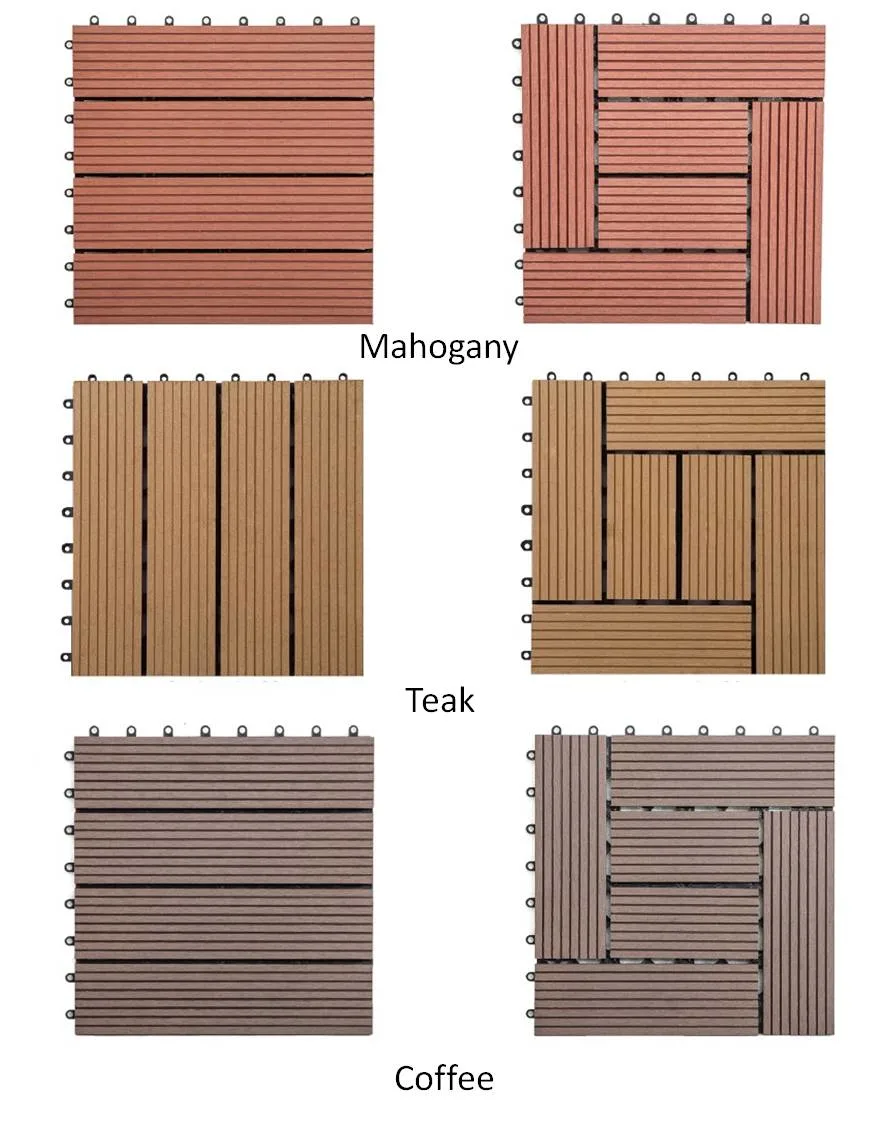 300*300mm Wood DIY Decking Tiles for Home Garden Decor Terrace Deck