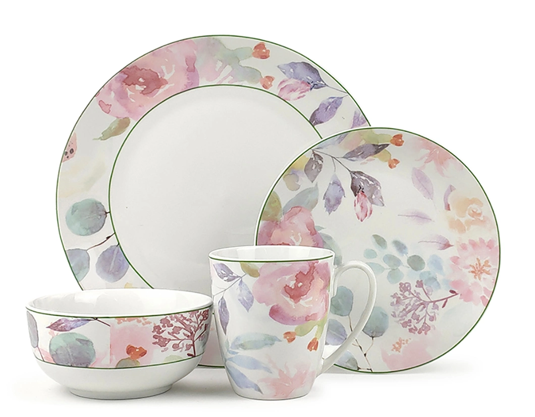 Hot Selling Porcelain Dinner Set Decal Wedding Plate Bowl Luxury Ceramic Dinnerware Set