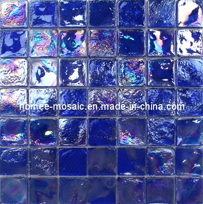 China Factory Dark Blue Glass Swimming Pool Mosaic Tiles