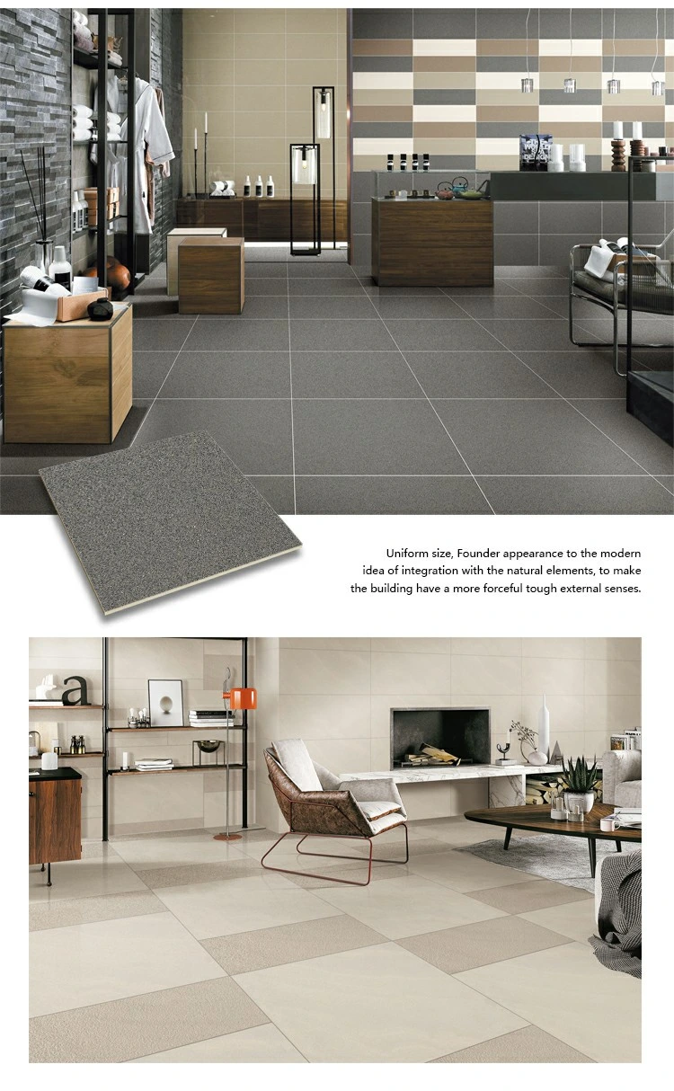 30X30/30X60/60X60cm Super Black and White Brown Porcelain Floor Tile for Living Room Bathroom Kitchen Floor