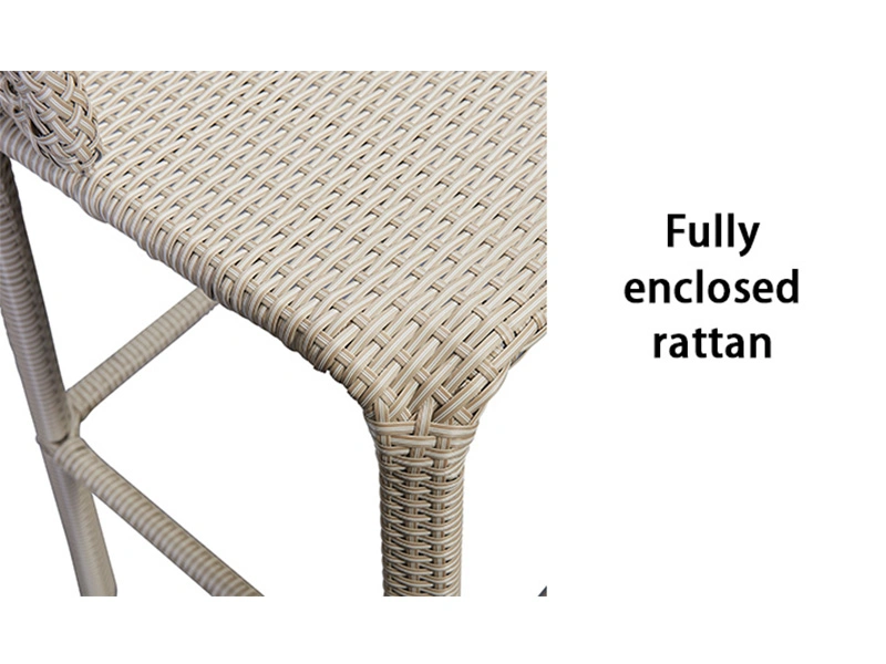 Outdoor Furniture Rustproof Paris Bistro Rattan Metal Bar Chair