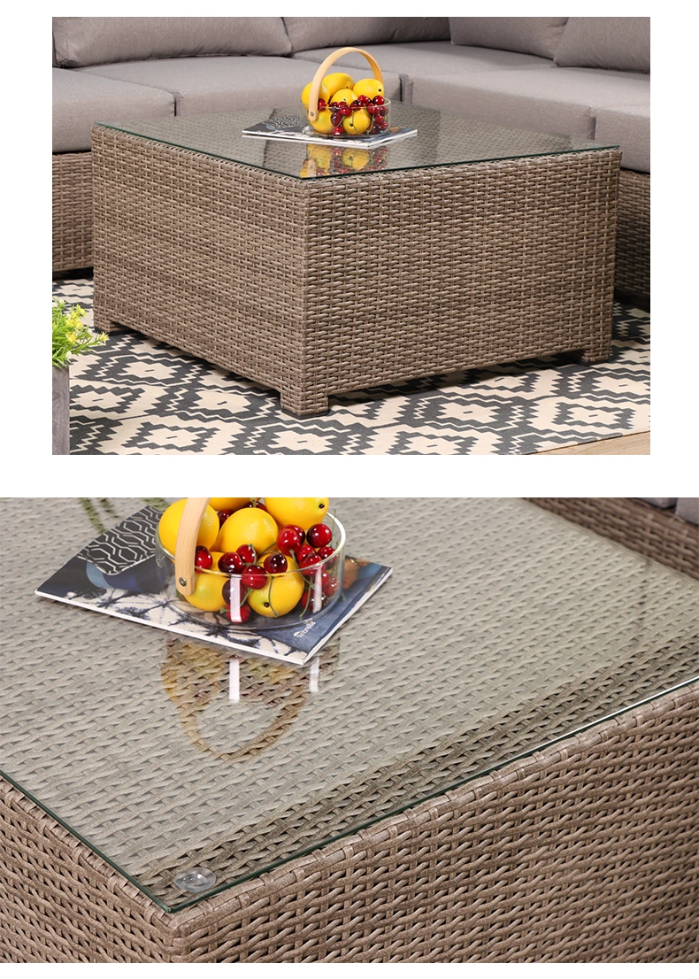 Foshan Darwin Half Moon Shape Leisure Outdoor Furniture Sectional Rattan Sofa Sets