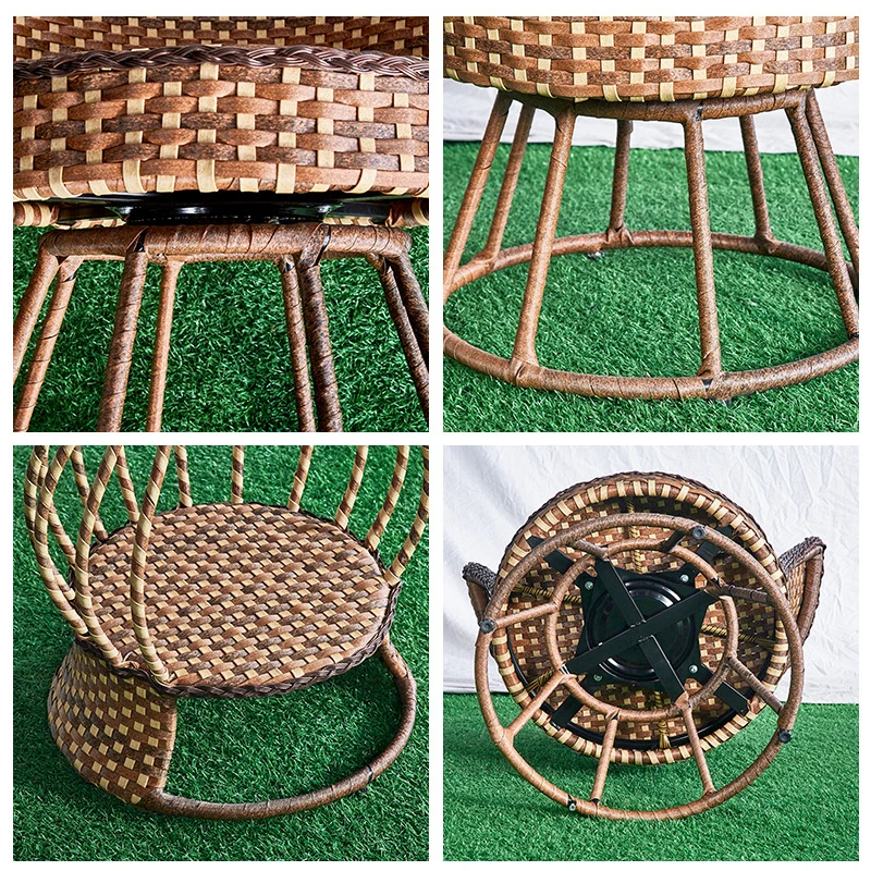 Cheap Outdoor Furniture Popular Garden Rope Weave PE Rattan Dining Chair with Metal Legs Cafe Patio Outdoor Rattan Chair