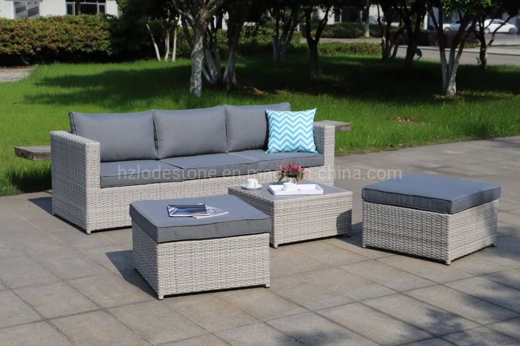 Hot Sale Luxury Outdoor Rattan Furniture Garden Sofa Set with Waterproof Cushion