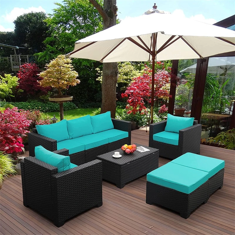 Factory Customize Manufacture Backyard Resort Swimming Pool Patio Sofa Set Rattan Outdoor Furniture with Furniture Cover