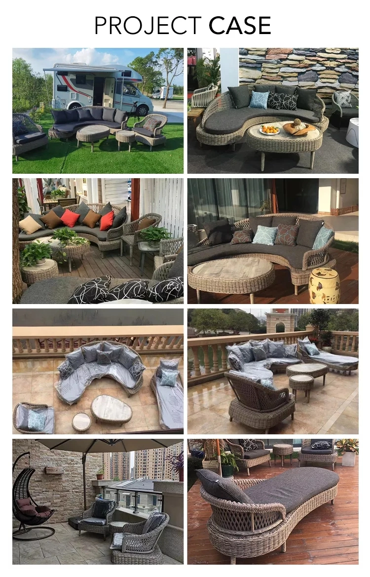 Hot Selling Modern Leisure Home Aluminium PE Rattan Garden Wicker Furniture Sofa