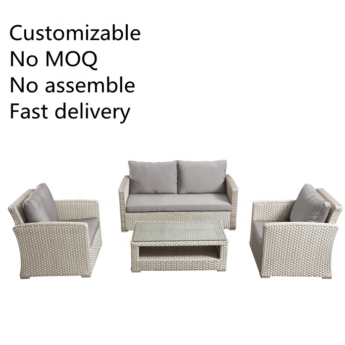 2022 Modern Patio Furniture Garden Balcony Rattan Seat Chair Set Terrace Wicker Outdoor Sofa