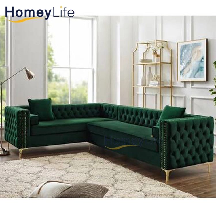 Modern Europe Style Living Room L Shaped Corner Modular Fabric Sofas Set