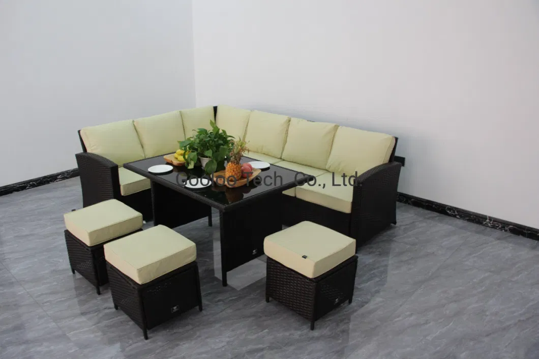 Wholesale Outdoor Furniture Rattan Wicker Combination Corner Sofa Garden Set