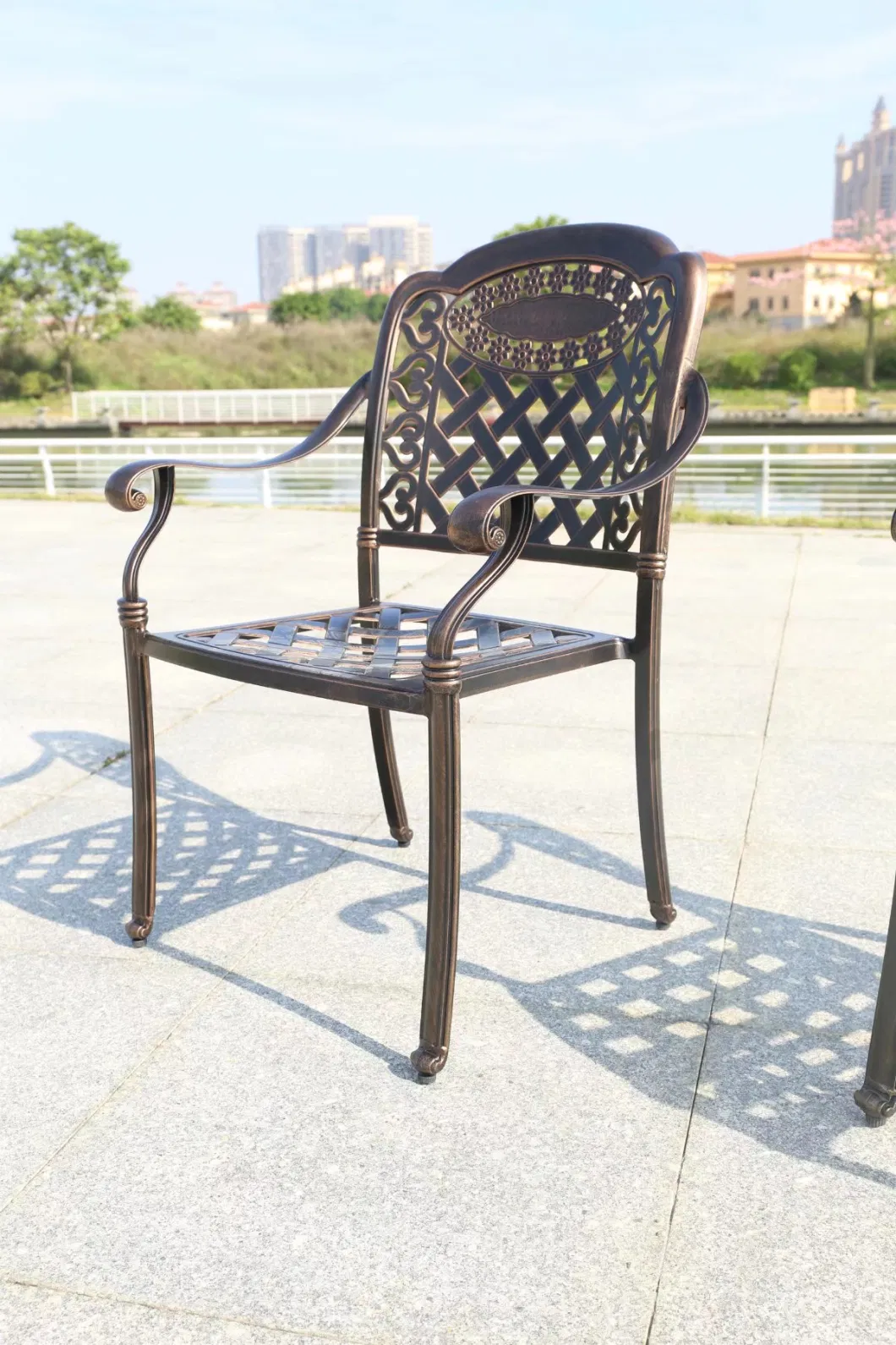 Patio Outdoor Furniture Cast Aluminum Chairs and Dining Chair Covers for Dining Table Garden Metal