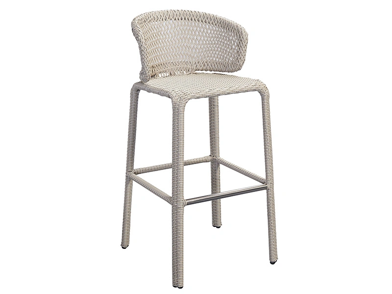 Outdoor Furniture Rustproof Paris Bistro Rattan Metal Bar Chair