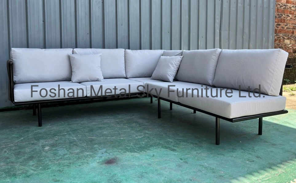 Outdoor Aluminum Garden Gazebo Patio Wooden Living Room Rattan Sofa