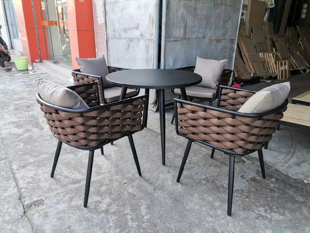 All Weather Outdoor Patio Hotel Garden Rope Weaving Weather-Proof Outdoor Dining Furniture