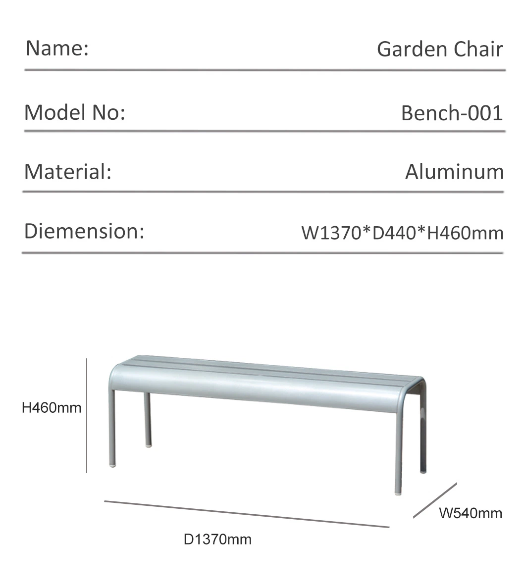 Factory Price Garden Rattan Furniture Galvanized Metal Long Benches Outdoor Chair