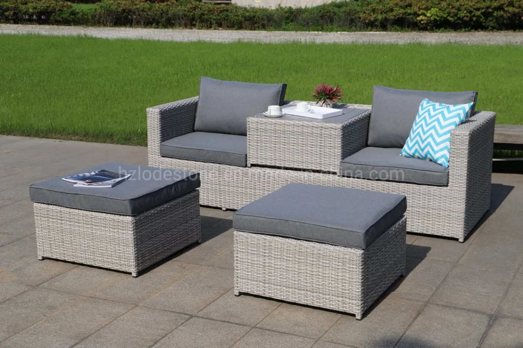 Hot Sale Luxury Outdoor Rattan Furniture Garden Sofa Set with Waterproof Cushion