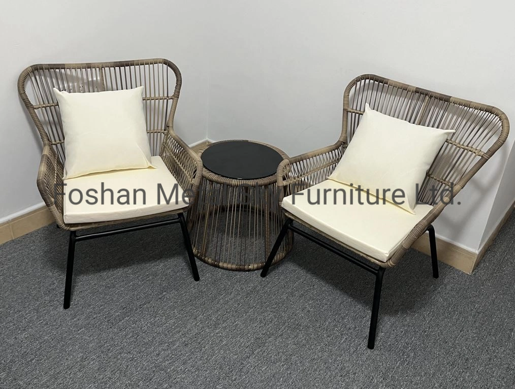 Outdoor Metal Rattan Garden Hotel Villa Leisure Glass Coffee Table