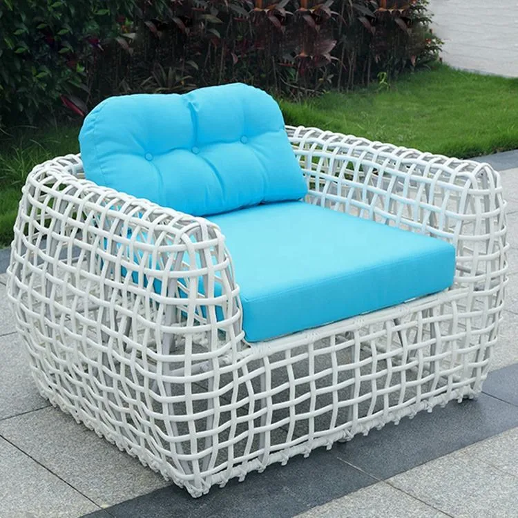 Latest Style Modern Patio Outdoor Furniture Garden Wicker White Rattan Corner Sofa